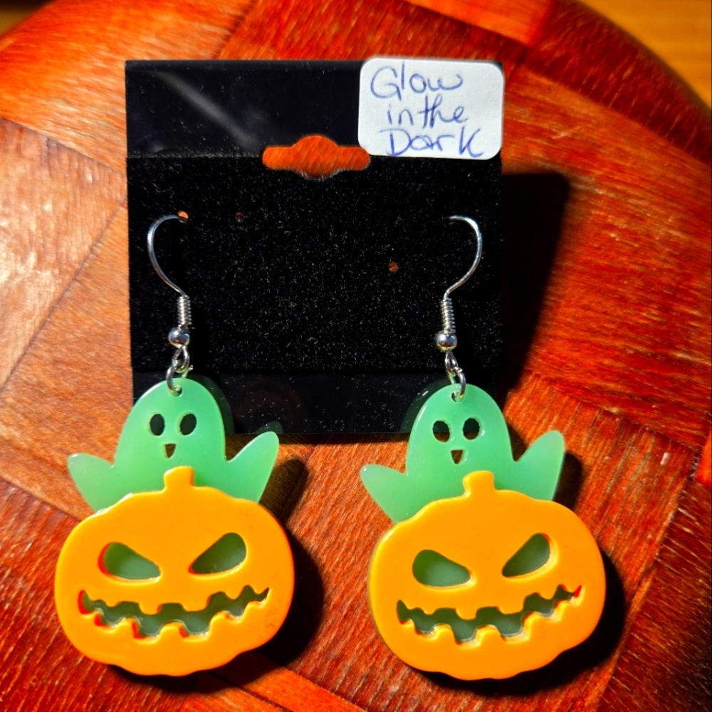 Glow In The Dark Halloween Ghost Earrings